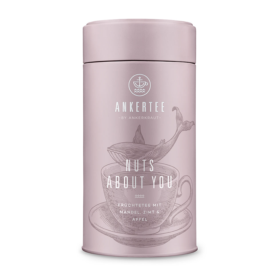 Ankertee-Dose mit der Aufschrift NUTS ABOUT YOU, Früchtetee